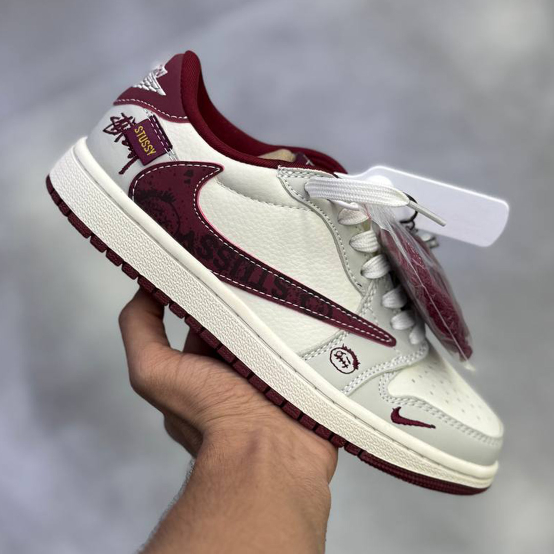 کفش کتونی مردانه نایک ایر جردن 1 Nike Air Jordan 1 Low Travis Scott Stussy