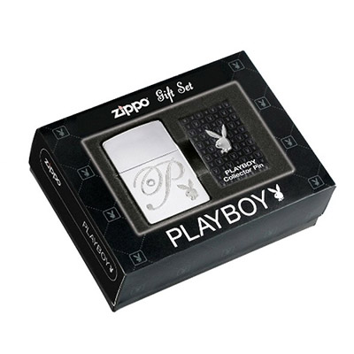 فندک زیپو اصل 24778 طرح Play Boy LTR / Pin GS نقره‌ای