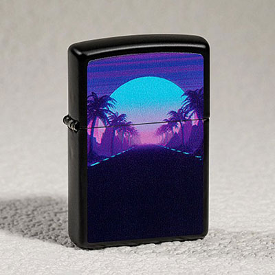 فندک زیپو اصل 49809 218 SUNSET BLACK LIGHT DES