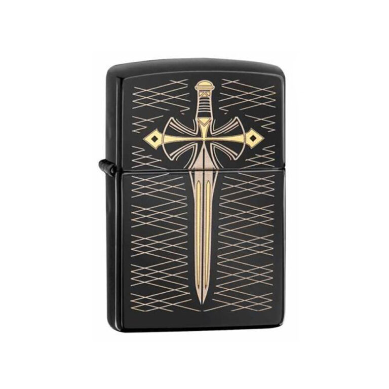 فندک زیپو اصل 28799 مدل Dagger مشکی با طرح شمشیر