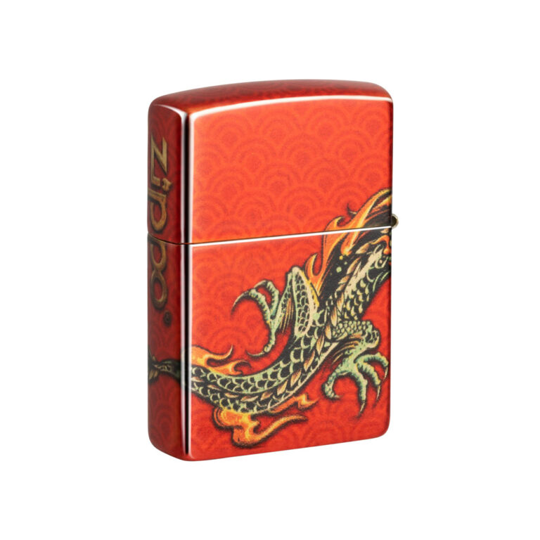 فندک زیپو اصل 48513 طرح اژدها قرمز Zippo Dragon Design