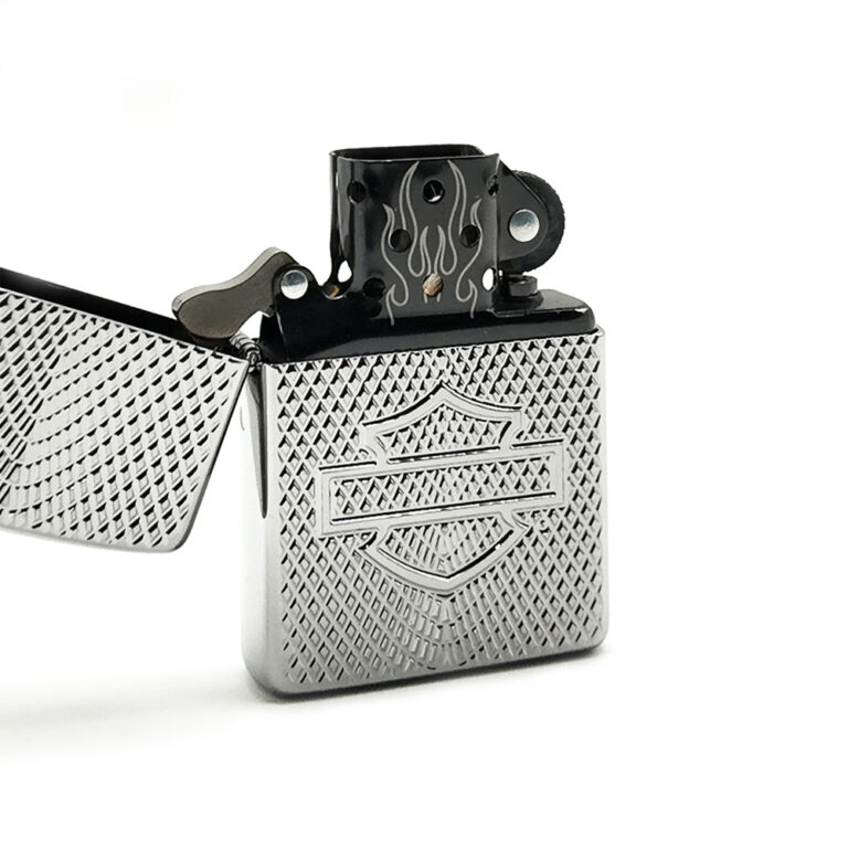فندک زیپو اصل 46022 Harley-Davidson طرح شطرنجی نقره‌ای
