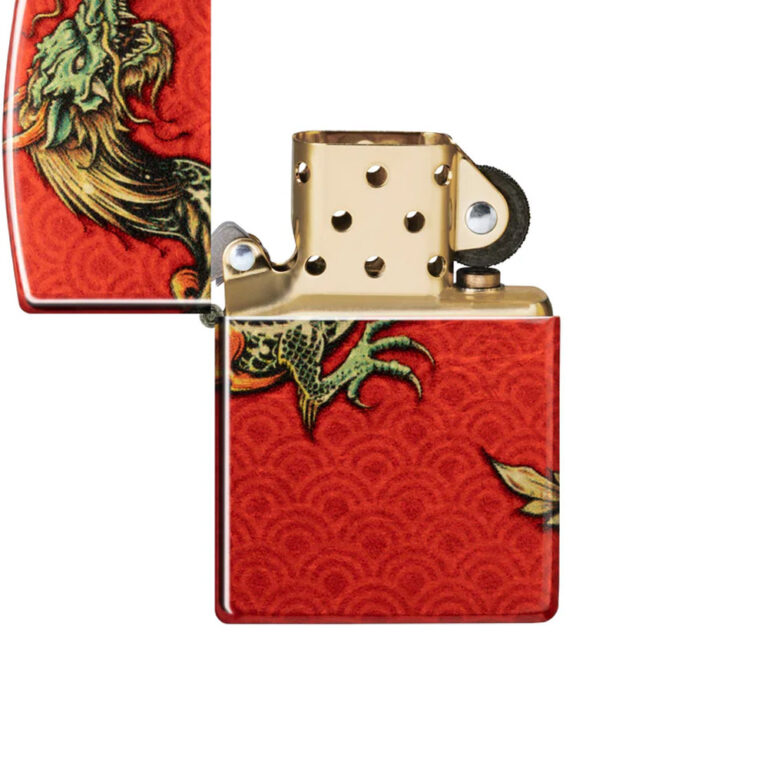 فندک زیپو اصل 48513 طرح اژدها قرمز Zippo Dragon Design
