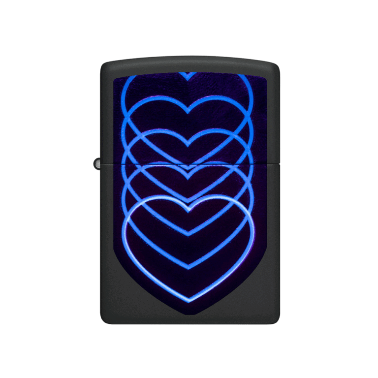 فندک زیپو اصل 218 مشکی طرح قلب مدل HEARTS DESIGN