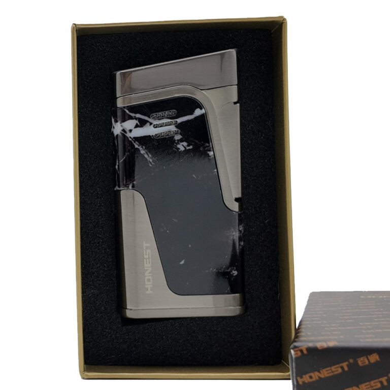 فندک گازی هانست مدل LIHN-2120 طرح مرمر مشکی