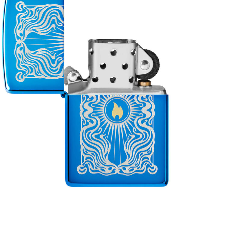 فندک زیپو اصل 46424 مدل FANCY FLAME DESIGN آبی