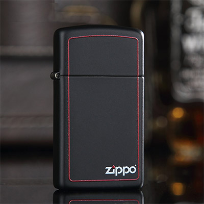فندک زیپو اصل 1618ZB-BLK MATTE W/ZIP BORDER