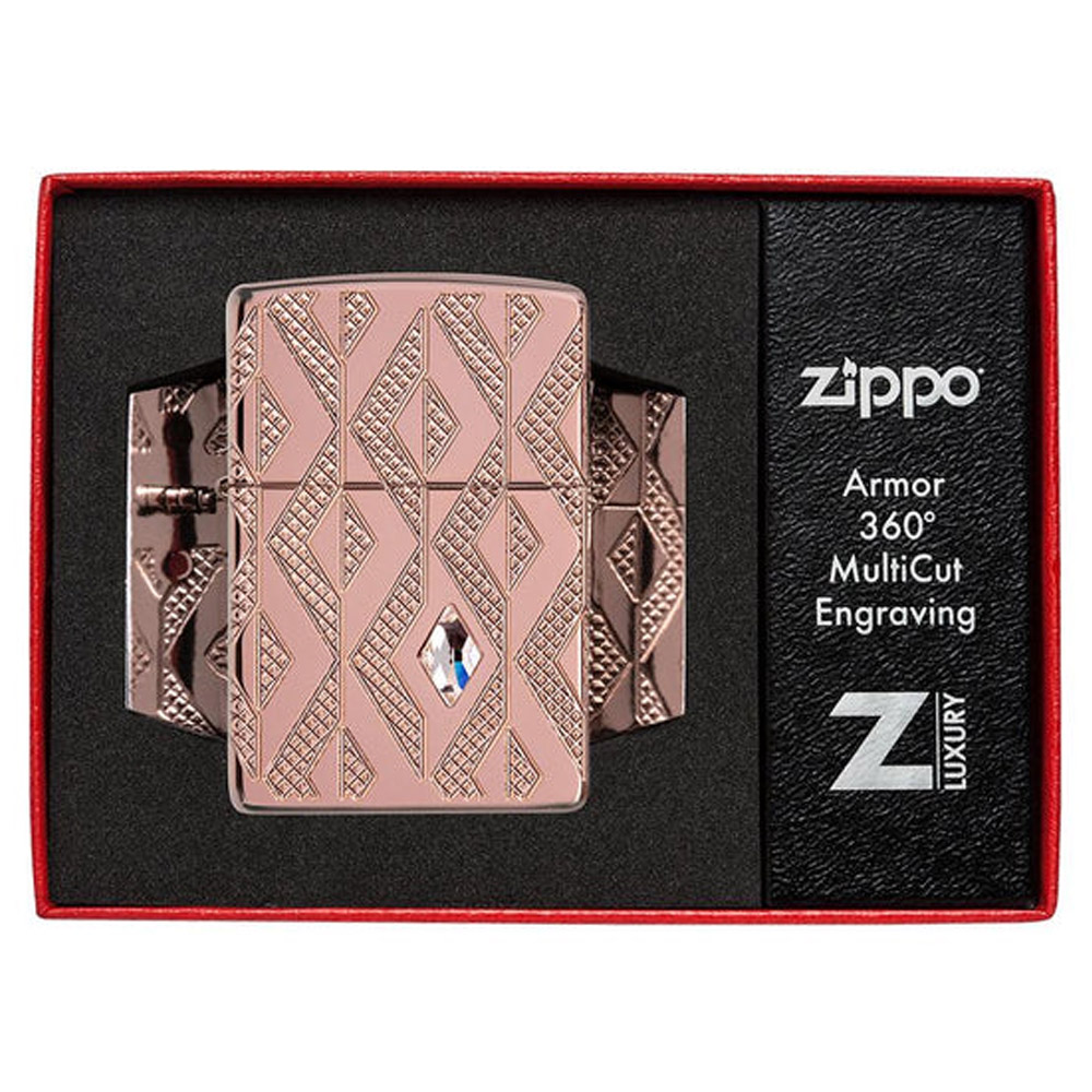 فندک زیپو اصل 49702 Armor® Geometric Diamond Pattern Design - تصویر 4