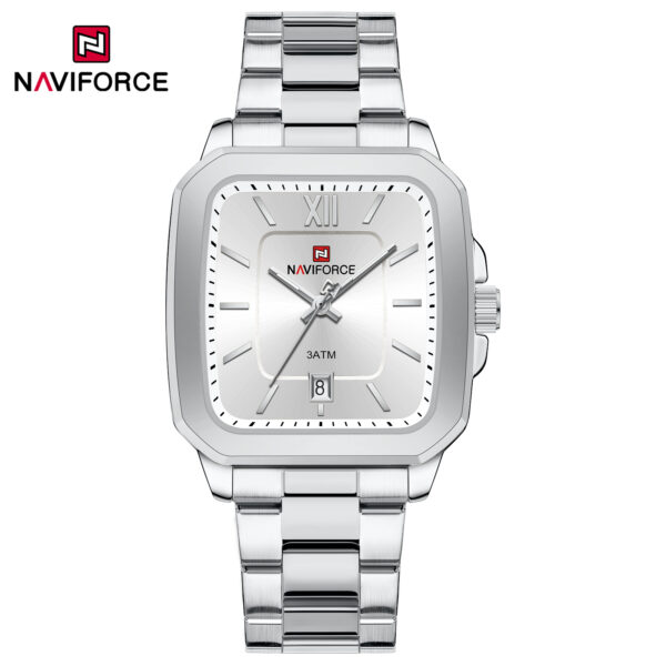 ساعت مچی مردانه نیوی فورس Naviforce  NF9239  بند استیل نقره ای اورجینال (x)