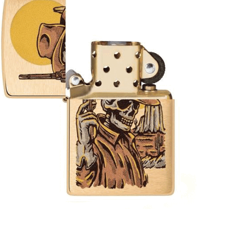 فندک زیپو اصل 204B 48519 COWBOY SKULL DESIGN