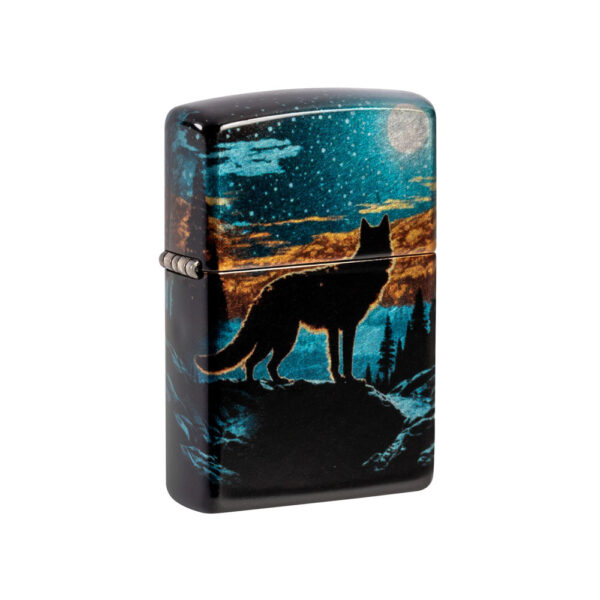 فندک زیپو اصل 46252 49459 WOLF IN MOON DESIGN