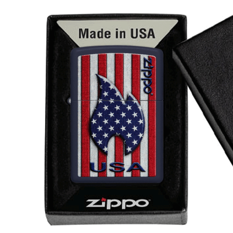 فندک زیپو اصل 48560 ZIPPO طرح شعله پرچم آمریکا