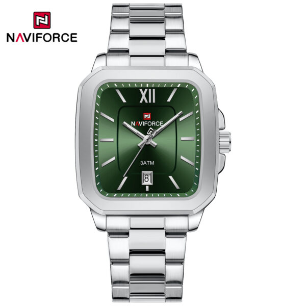 ساعت مچی مردانه نیوی فورس Naviforce  NF9239  بند استیل صفحه سبز اورجینال (x)