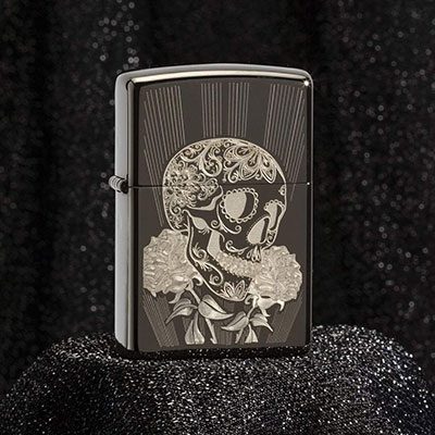 فندک زیپو اصل 29883 150 FANCY SKULL DESIGN