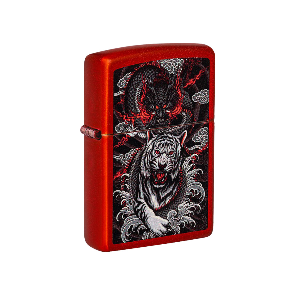 فندک زیپو اصل 48933 49475 DRAGON TIGER DESIGN