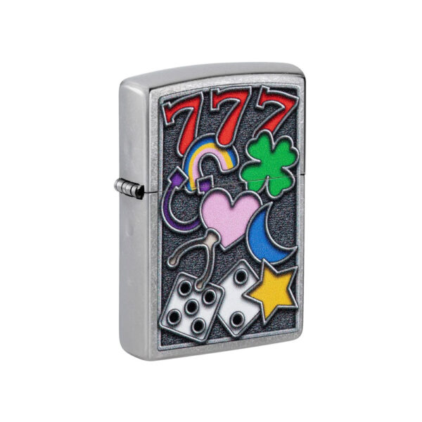 فندک زیپو اصل مدل 48682 طرح ALL LUCK DESIGN نقره‌ای