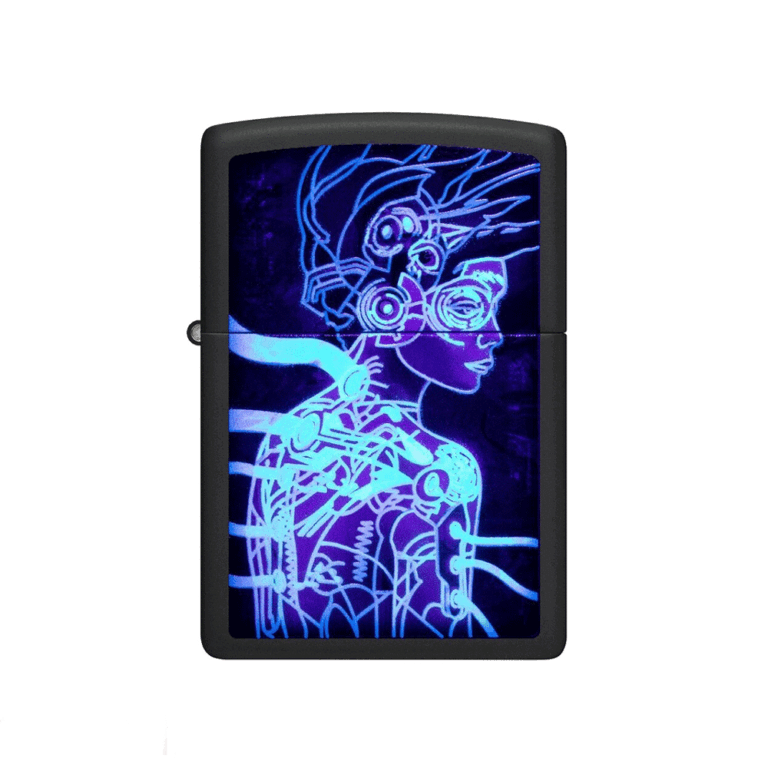 فندک زیپو اصل 218 مدل CYBORG WOMEN DESIGN مشکی مات