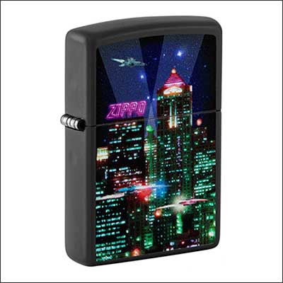 فندک زیپو اصل 218 48506 CYBER CITY DESIGN