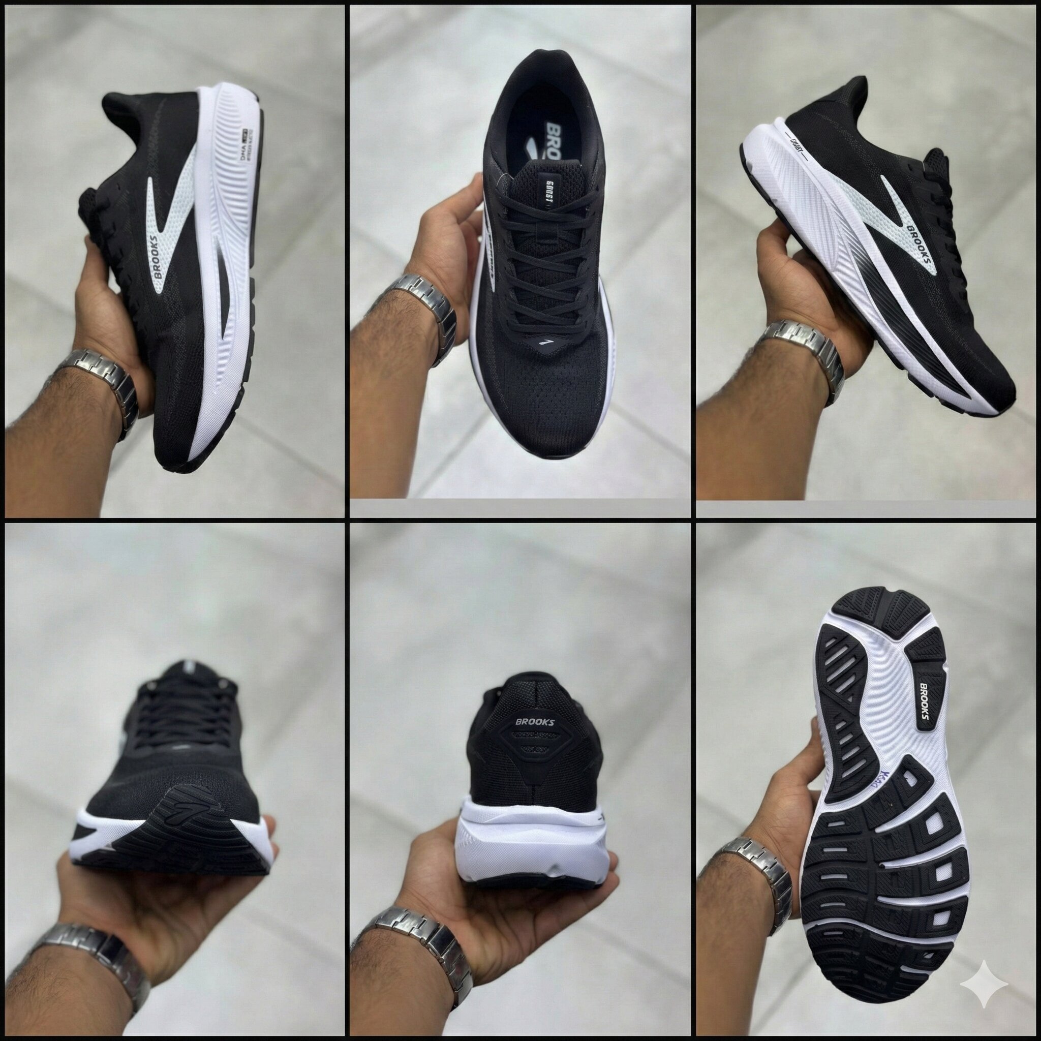 بروکس گوست 17 مشکی سفید Brooks Ghost 17 Black Grey White 110442 - Image 2