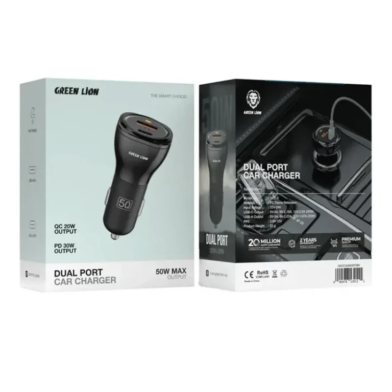 شارژر فندکی فست شارژ گرین لاین GLC-5 QC3.0 PD 3A 30W