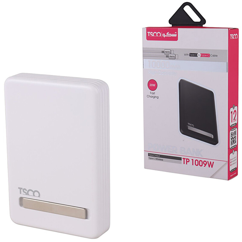 پاور بانک بی سیم تسکو TP 1009W QC3.0 PD 20W ظرفیت 10000mAh
