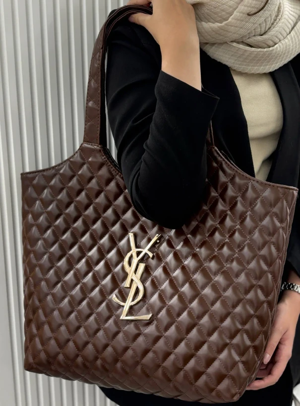 کیف زنانه وای اس ال ysl قهوه ای سایز بزرگ
