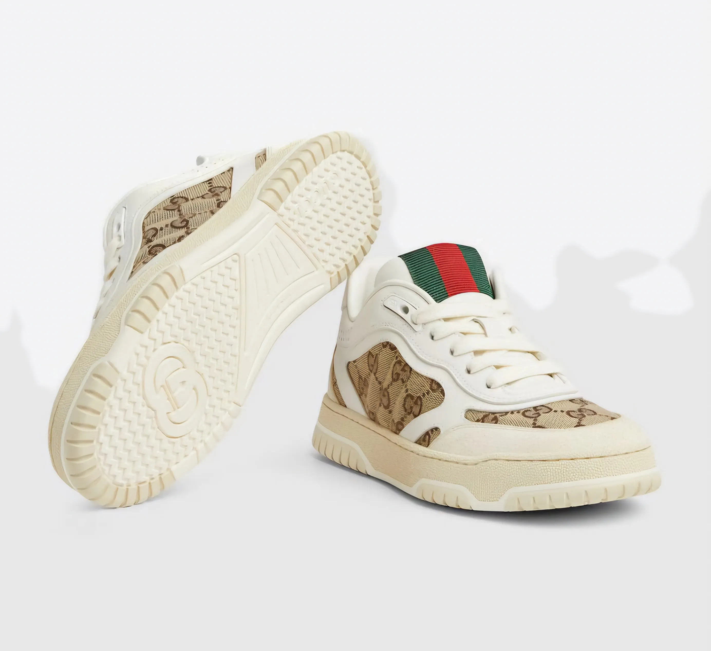 کتانی گوچی زنانه Re-Web GG Canvas کرم و سفید(FR) - Image 4
