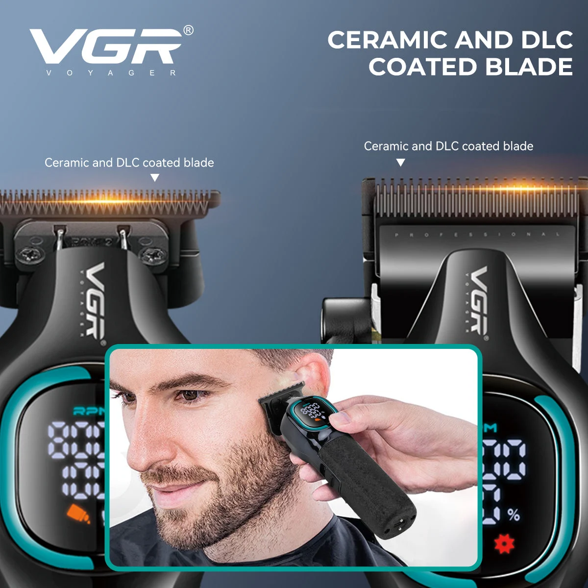 ست 3عددماشین اصلاح،خط زن و شیور وی جی آر مدل V-886 S3 (AR) - تصویر 10