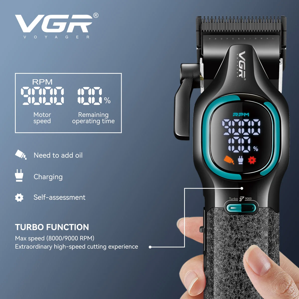 ست 3عددماشین اصلاح،خط زن و شیور وی جی آر مدل V-886 S3 (AR) - تصویر 11