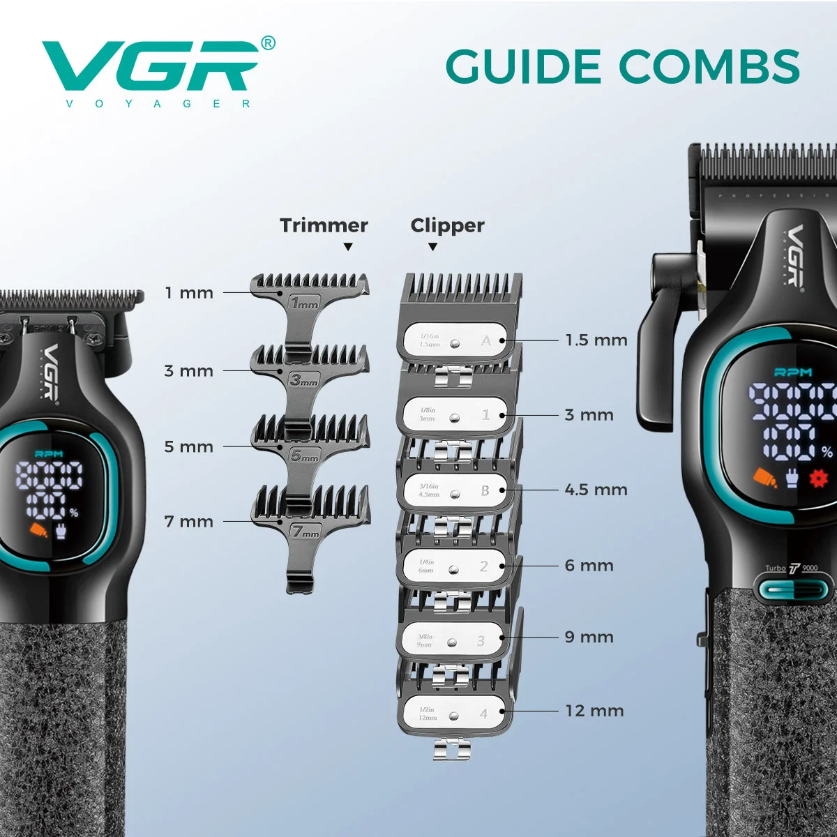 ست 3عددماشین اصلاح،خط زن و شیور وی جی آر مدل V-886 S3 (AR) - تصویر 12