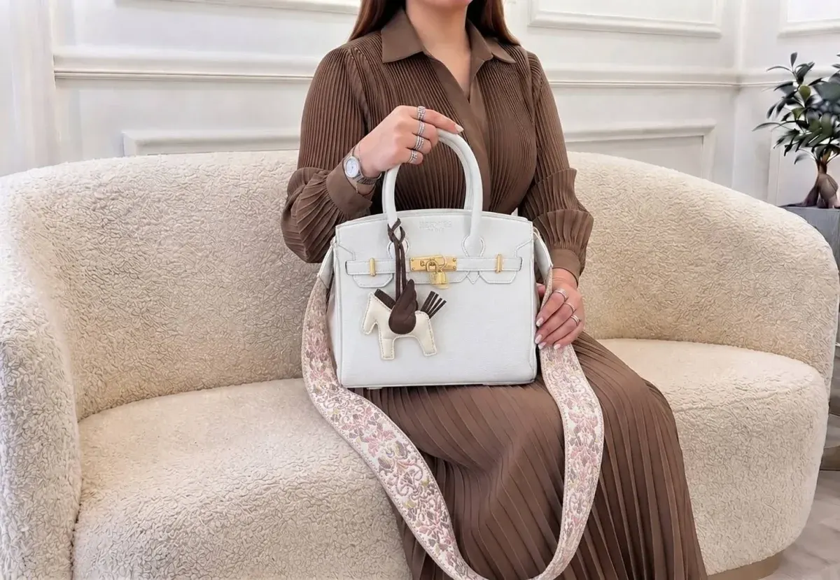 کیف زنانه مدل هرمس | بند دوشی پهن و قفل فلزی کد 054 (FR) - Image 5