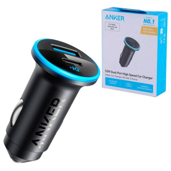 شارژر فندکی 30 وات انکر A2735H11 با دو پورت USB و Type-C
