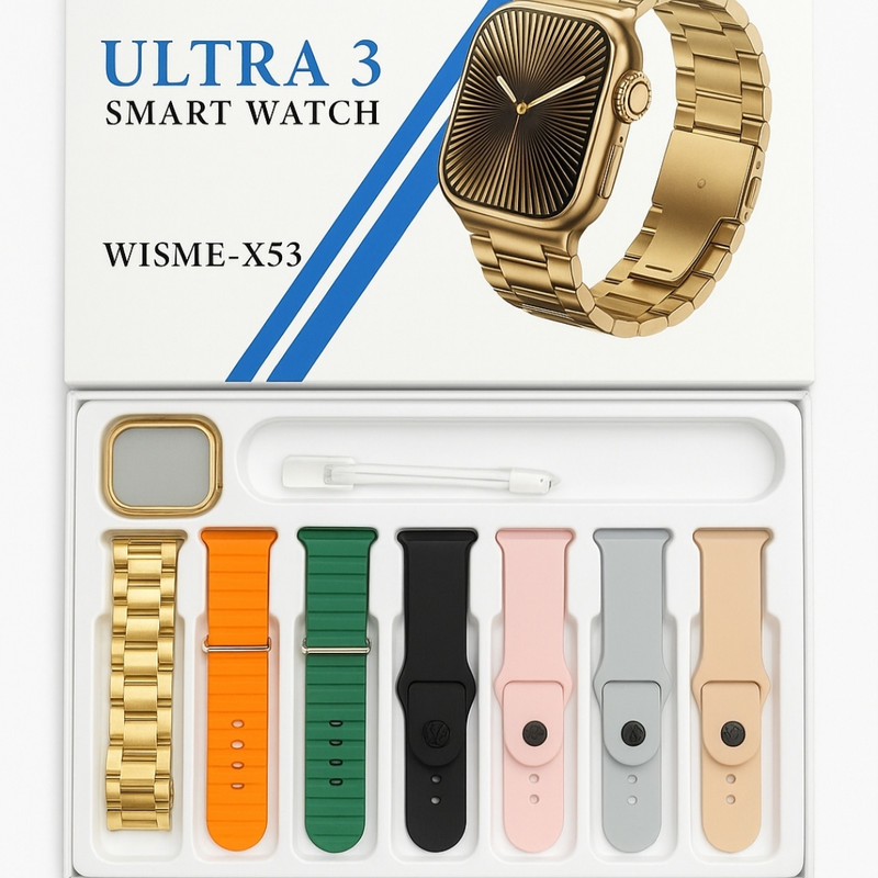ساعت هوشمند 42 میلی متری ویسمی مدل ultra 3 x53 همراه با بند فلزی و ساده (MK) - Image 4