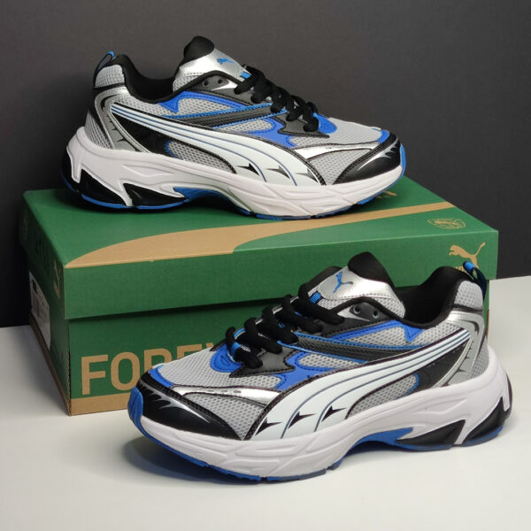 پوما مورفیک نقره‌ای سفید آبی مشکی PUMA Morphic Feather Grey Blue 393792