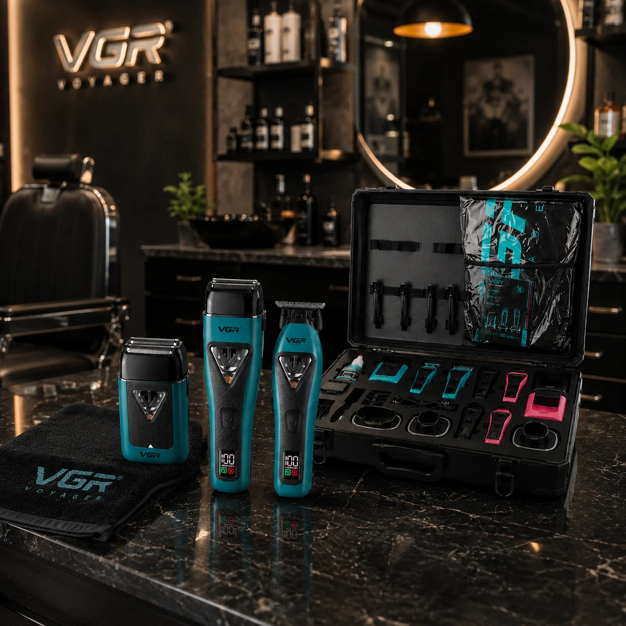 ست 3عددی ماشین اصلاح،خط زن و شیور وی جی آر مدل V035 S3 (AR) - تصویر 2