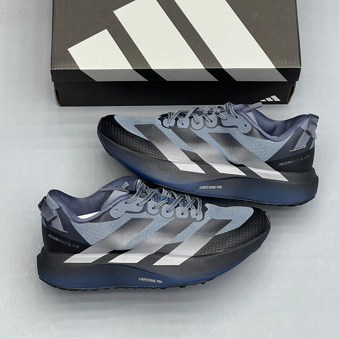 کفش کتونی آدیداس آدیزیرو ایوو اسال ایتیآر مشکی خاکستری آبی adidas Adizero Evo SL ATR