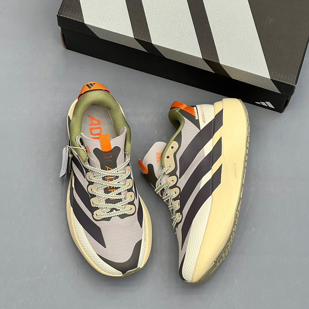 کفش کتونی آدیداس آدیزیرو ایوو اسال ایتیآر کرم خاکستری زیتونی adidas Adizero Evo SL ATR - Image 2