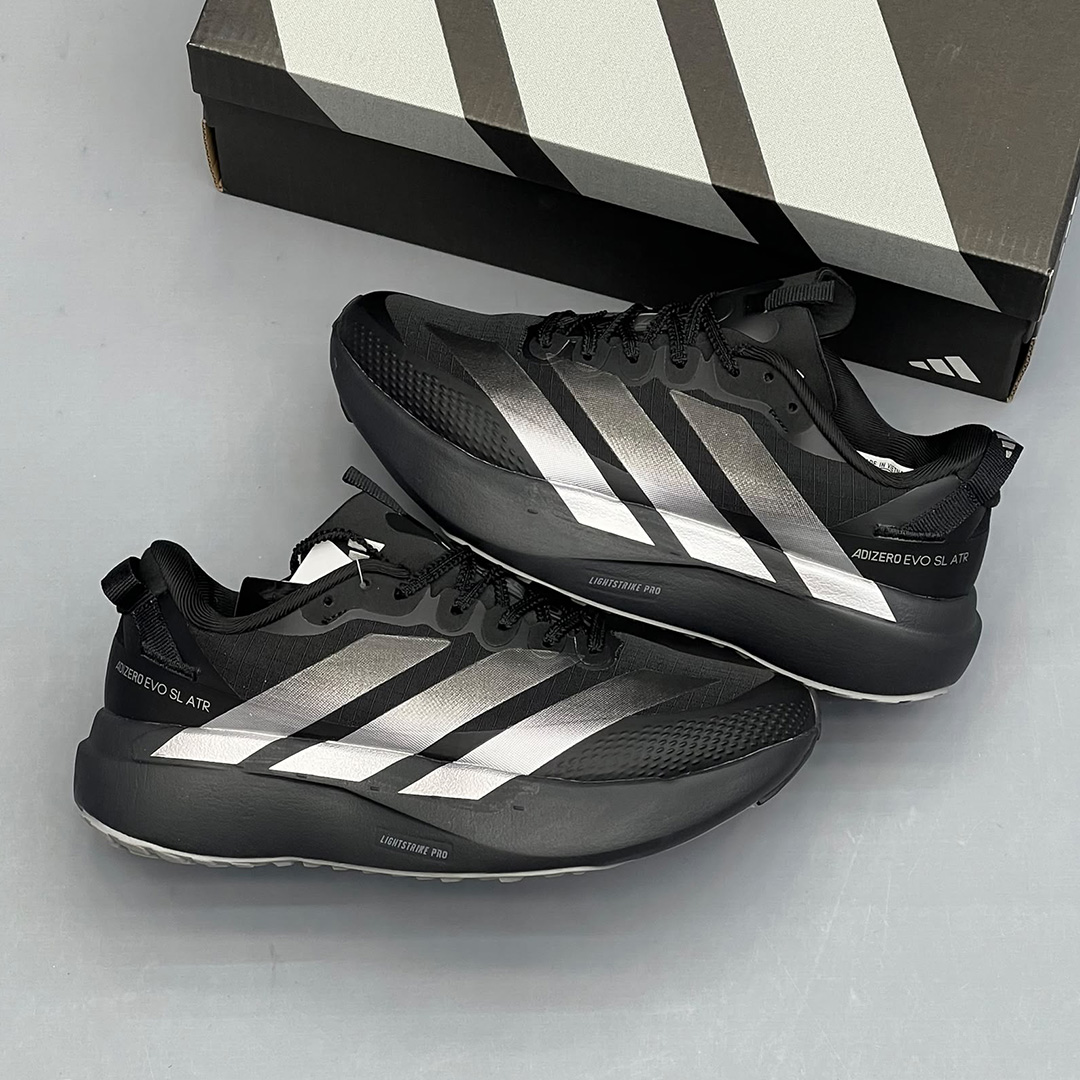 کفش کتونی آدیداس آدیزیرو ایوو اسال ایتیآر مشکی سیلور متالیک adidas Adizero Evo SL ATR