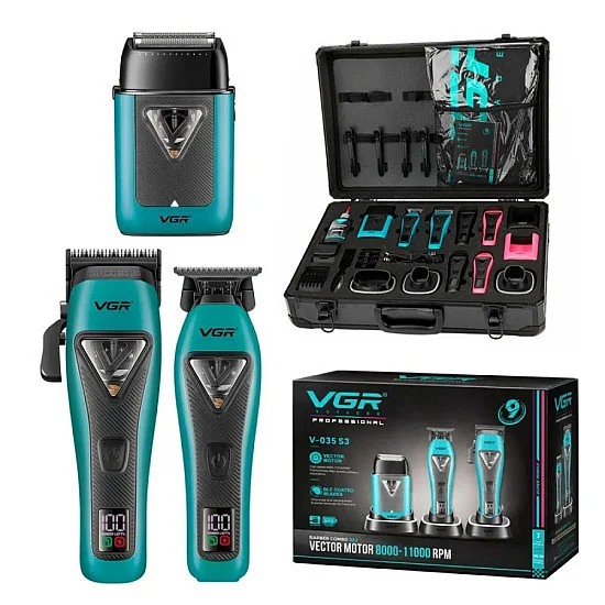 ست 3عددی ماشین اصلاح،خط زن و شیور وی جی آر مدل V035 S3 (AR) - تصویر 5
