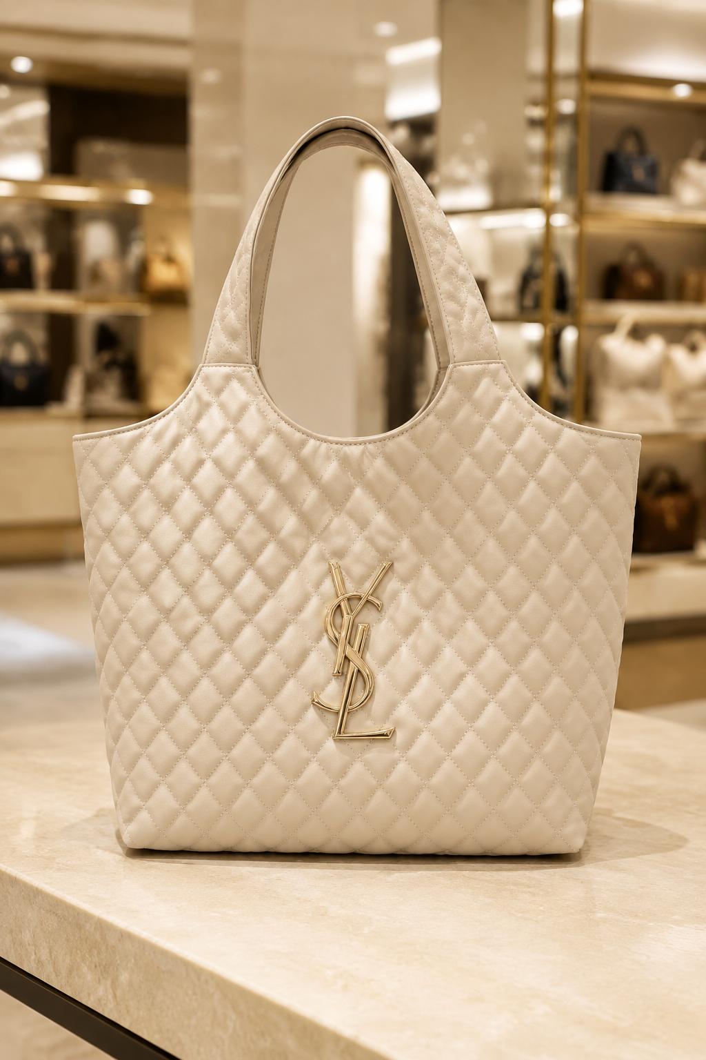 کیف YSL کرم زنانه سایز بزرگ