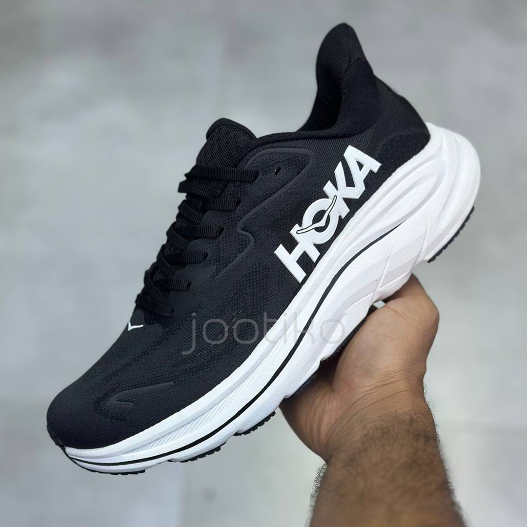 کفش هوکا کلیفتون 10 مشکی سفید Hoka Clifton 10 Black White - Image 2