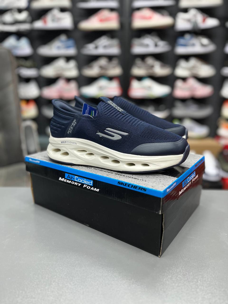 کفش کتونی مردانه کتونی اسکیچرز مسترکوالیتی سرمه ای Skechers Slip Ins