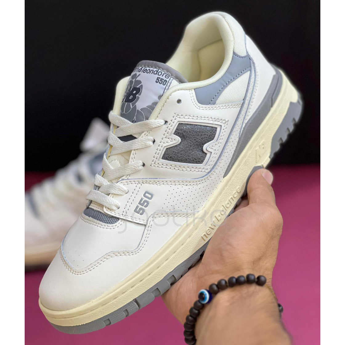 کفش نیوبالانس 550 سفید کرم طوسی 550 New Balance 550 Aime Leon Dore White Grey - Image 5