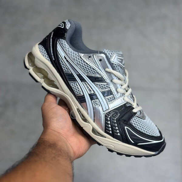 کفش ورزشی اسیکس ژل کایانو ۱۴ مشکی خاکستری نقره ای ASICS Gel