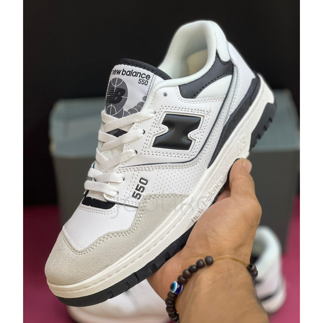 کفش نیوبالانس 550 سفید مشکی 550 New Balance 550 Sea Salt Black - Image 5