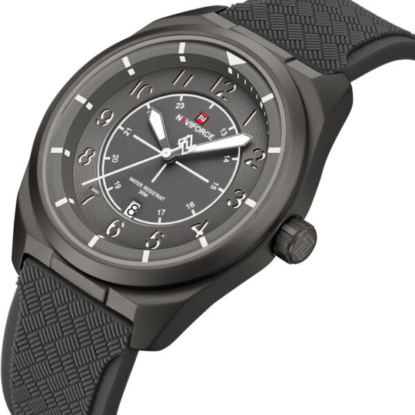 ساعت مچی مردانه نیوی فورس Naviforce  NF9281  بند سیلیکونی خاکستری (x)