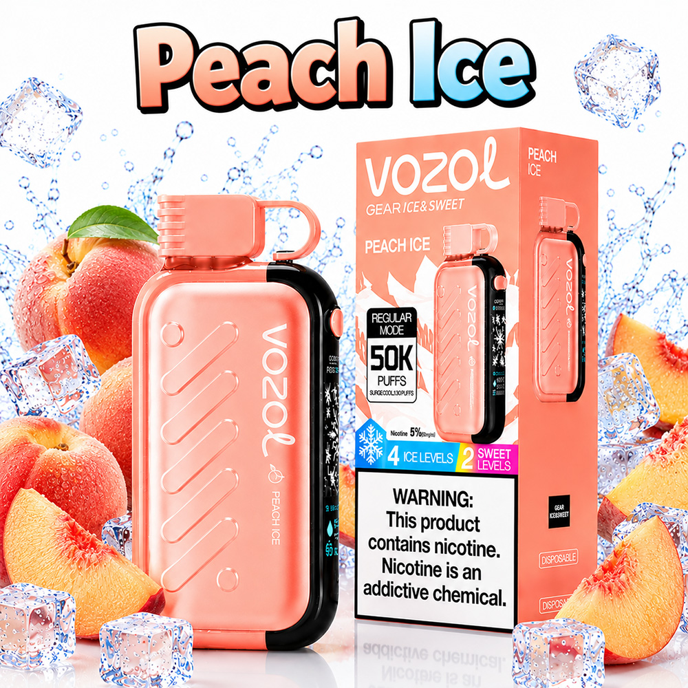 پاد یکبار مصرف وزول گیر ۵۰۰۰۰ پاف طعم هلو یخ VOZOL Gear Ice & Sweet Peach Ice 50K