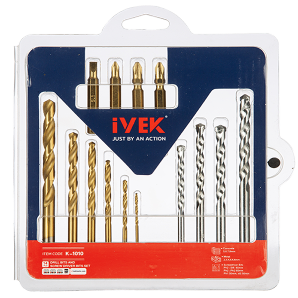 ست سرپیچ گوشتی و مته ۱۴ پارچه K-1010 ایوک (AR)