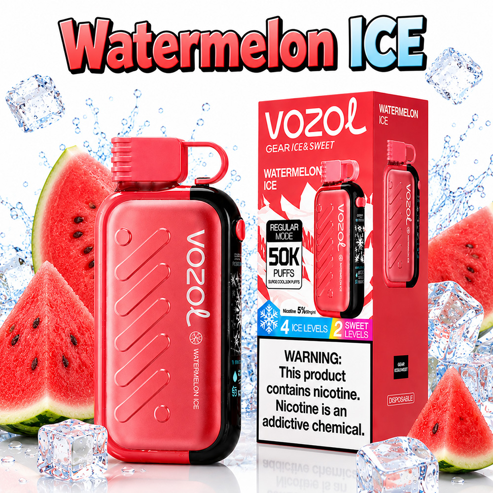 پاد یکبار مصرف وزول گیر ۵۰۰۰۰ پاف طعم هندوانه یخ VOZOL Gear Ice & Sweet Watermelon Ice 50K