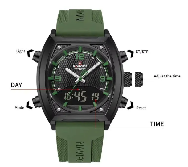 ساعت مردانه نیوی فورس Naviforce NF9242 B/GN/GN اورجینال (x)